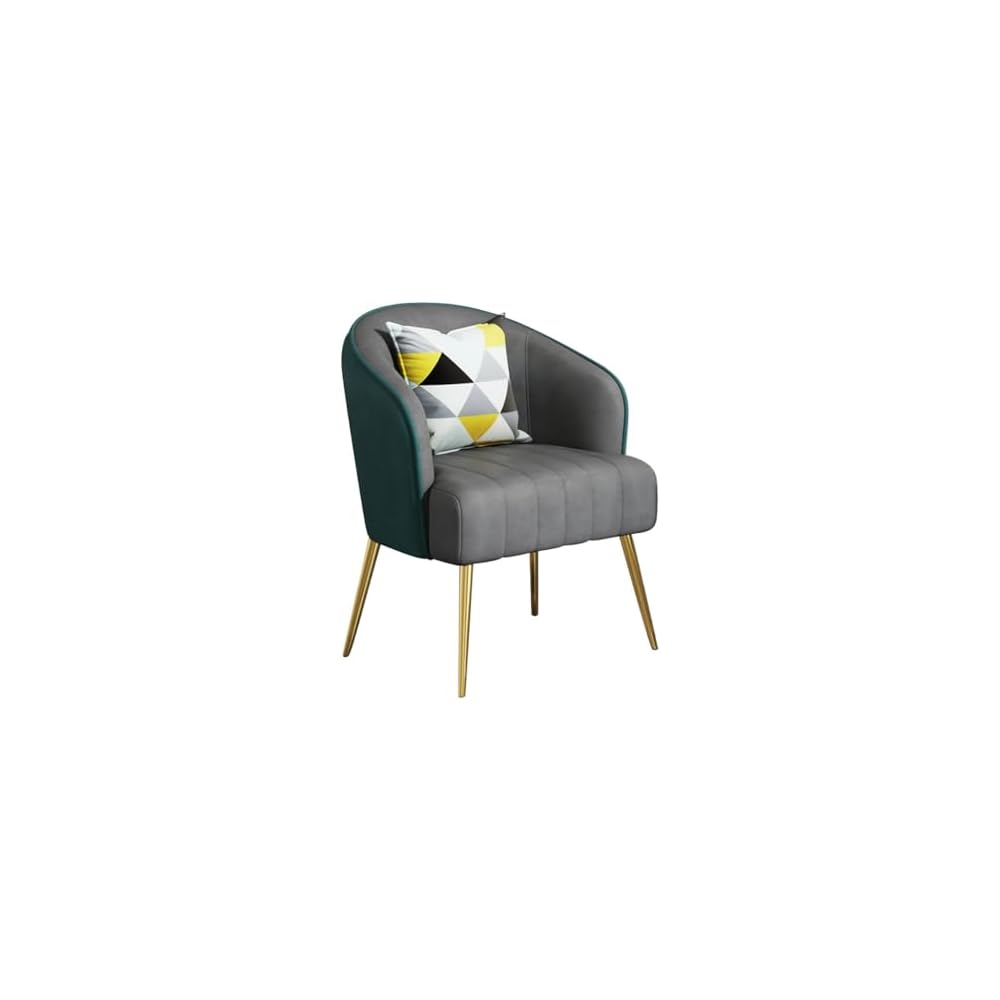 Modern Backrest Chairs Upholstered Guest Chair with Pillows,Mid Century Arm Chair for Living Room Office Hotel Lobby,Single Sofa Chair Side Accent Chair(Pink,Gold Legs)