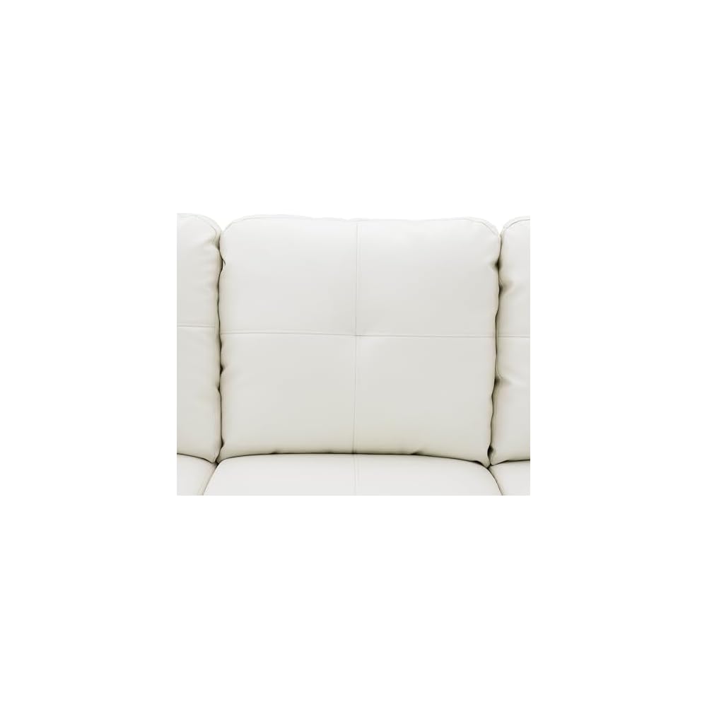 NicBex Couches for Living Room L Shaped Couch Upholstered Futon Sofa Comfy Faux Leather Modular Sofa 3-Piece Sofa Set with Storage Ottoman for Apartments, Living Room and Office, White