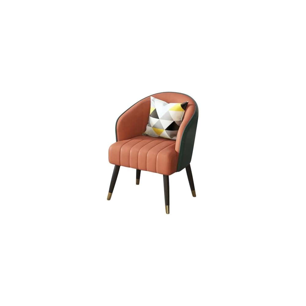 Modern Backrest Chairs Upholstered Guest Chair with Pillows,Mid Century Arm Chair for Living Room Office Hotel Lobby,Single Sofa Chair Side Accent Chair(Pink,Gold Legs)