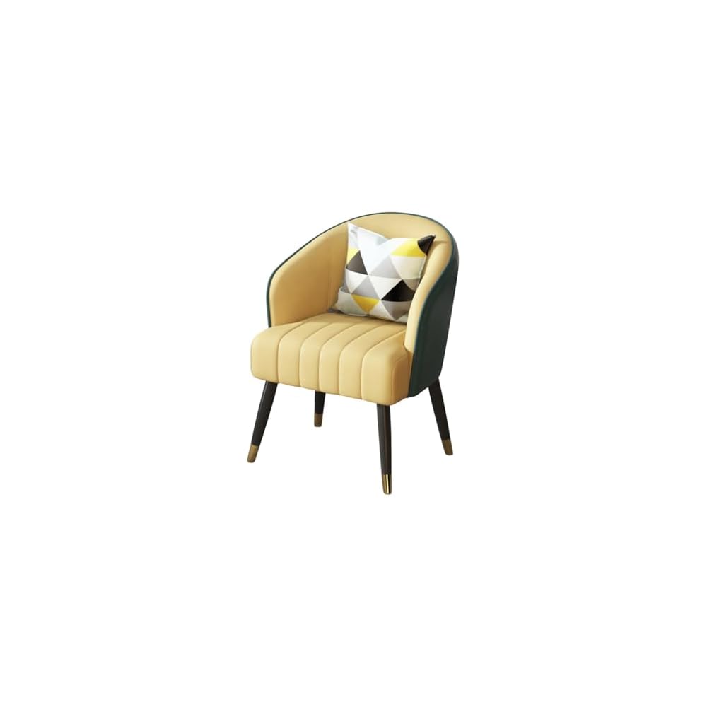 Modern Backrest Chairs Upholstered Guest Chair with Pillows,Mid Century Arm Chair for Living Room Office Hotel Lobby,Single Sofa Chair Side Accent Chair(Pink,Gold Legs)