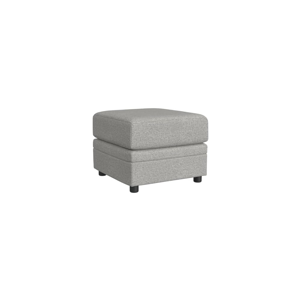 Linon KYVOS Mallory 84" Modular Three Seater Sofa with Rolled Arm in Hemp Grey Mist Includes 2 Couch Pillows