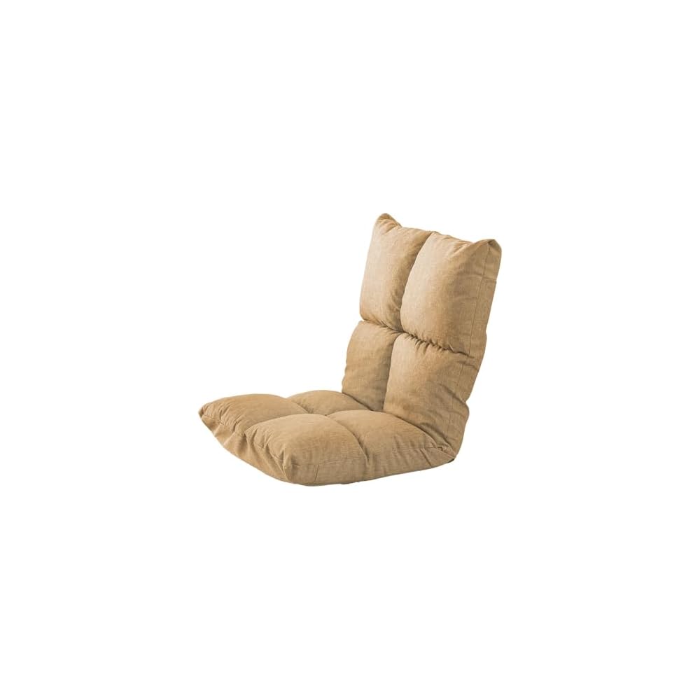 Iris Plaza NFC-C Floor Chair, Reclining, Brown, 6.3 inches (16 cm), Thick, 6.3 inches (16 cm), Extra Thick Seat, Compact Size, Single Seat, Low Sofa