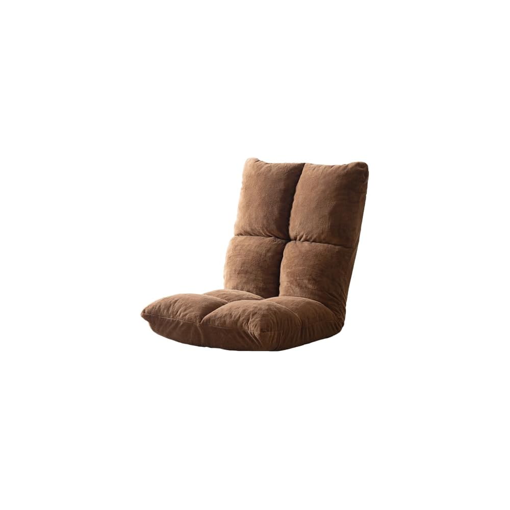 Iris Plaza NFC-C Floor Chair, Reclining, Brown, 6.3 inches (16 cm), Thick, 6.3 inches (16 cm), Extra Thick Seat, Compact Size, Single Seat, Low Sofa
