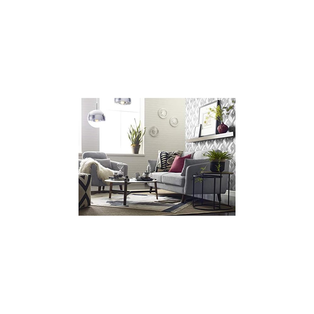 Elle Decor Chloe Upholstered Living Room Armchair, Tufted Fabric Couch, Mid-Century Modern Tufted Chair with Padded Back Cushion, Light Gray